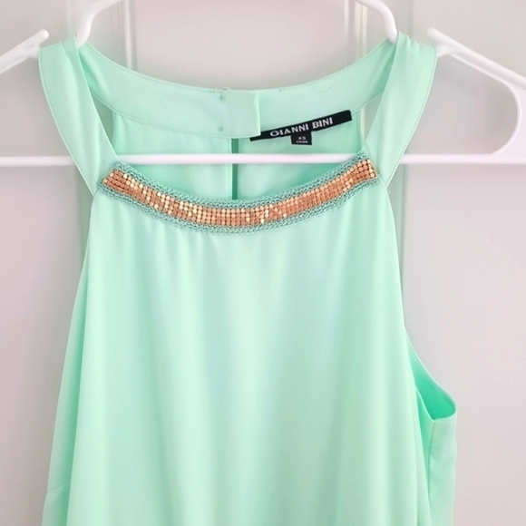 Gianni Bini bright mint green formal/semi formal prom halter style dress size XS - Picture 2 of 9